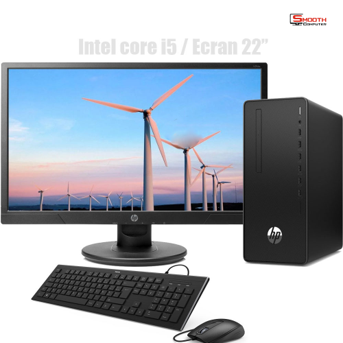 HP Pro 300 G6 MT Intel core i5-10è Génération 8Go / 1To Écran 22 pouces