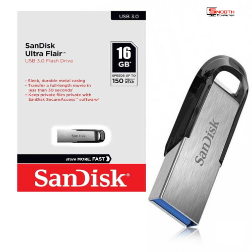 Clé USB 3 SanDisk Ultra Flair, 16 Go – Boîtier métallique
