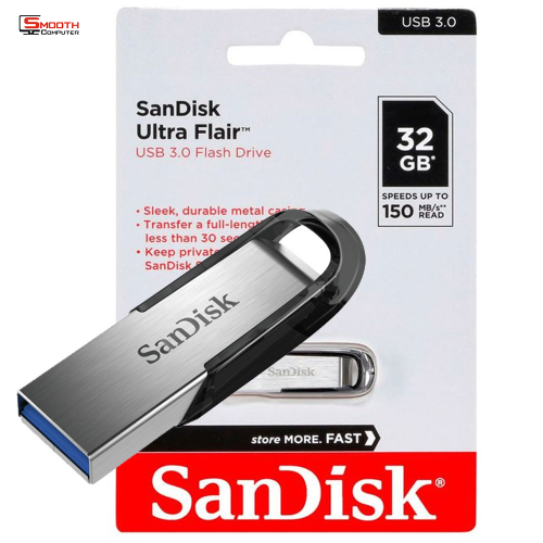 Clé USB SanDisk 3 Ultra Flair, 32 Go – Boîtier métallique